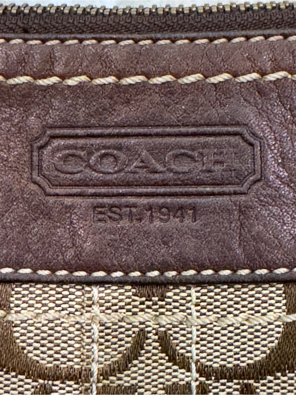 Vintage Coach Signature Crossbody Bag | Brown Jacquard Canvas & Leather Trim - Picture 2 of 16